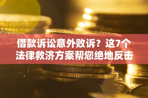 武汉借款诉讼意外败诉？这7个法律救济方案帮您绝地反击！
