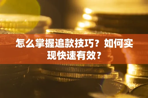 武汉怎么掌握追款技巧？如何实现快速有效？
